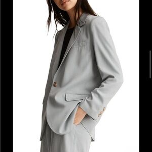 Madewell The Larsen Blazer in Drapeweave Blue Green Jacket Spring Sz M